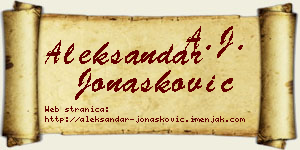 Aleksandar Jonašković vizit kartica